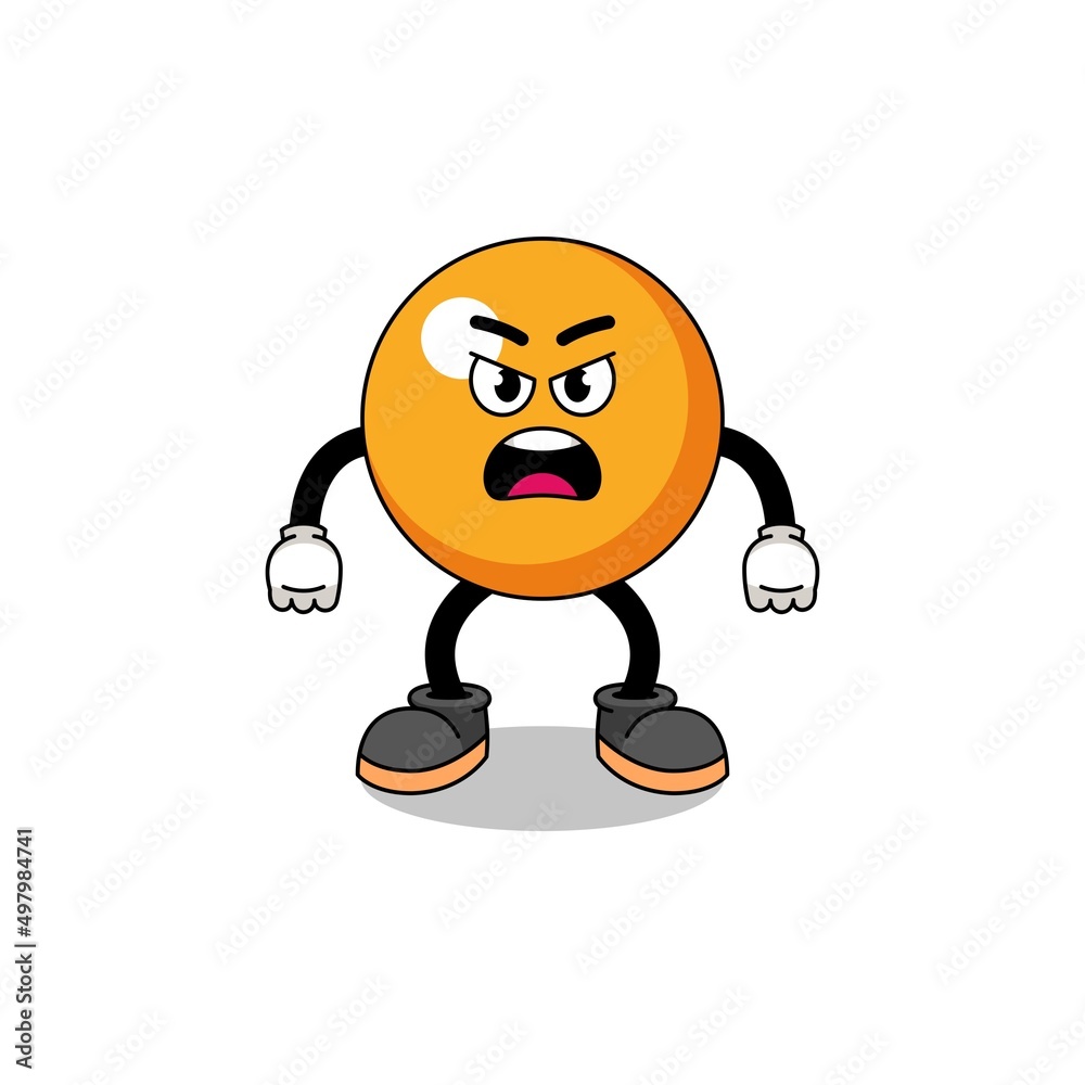 ping pong ball cartoon illustration with angry expression ping pong ball cartoon illustration with angry expression