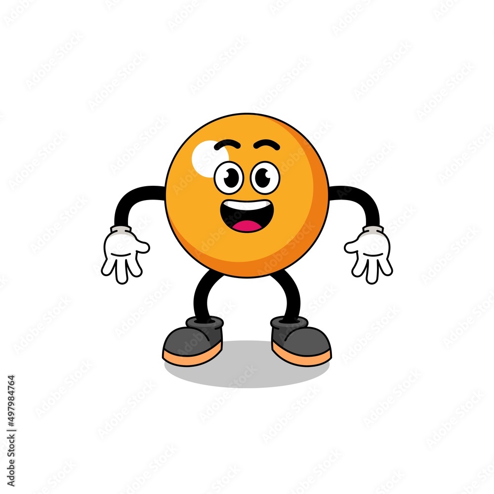 ping pong ball cartoon with surprised gesture ping pong ball cartoon with surprised gesture