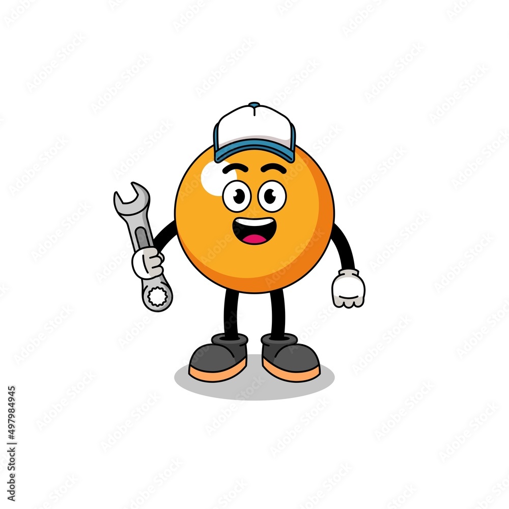ping pong ball illustration cartoon as a mechanic ping pong ball illustration cartoon as a mechanic