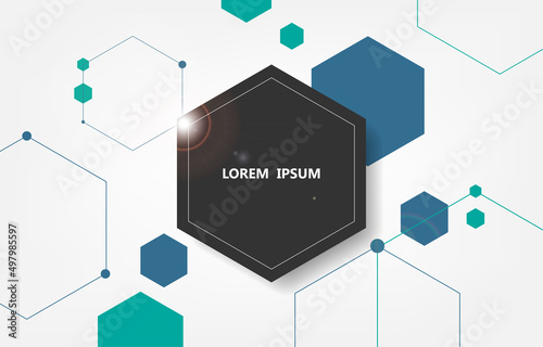 Geometric hexagon shape.abstrat vector hexagons background