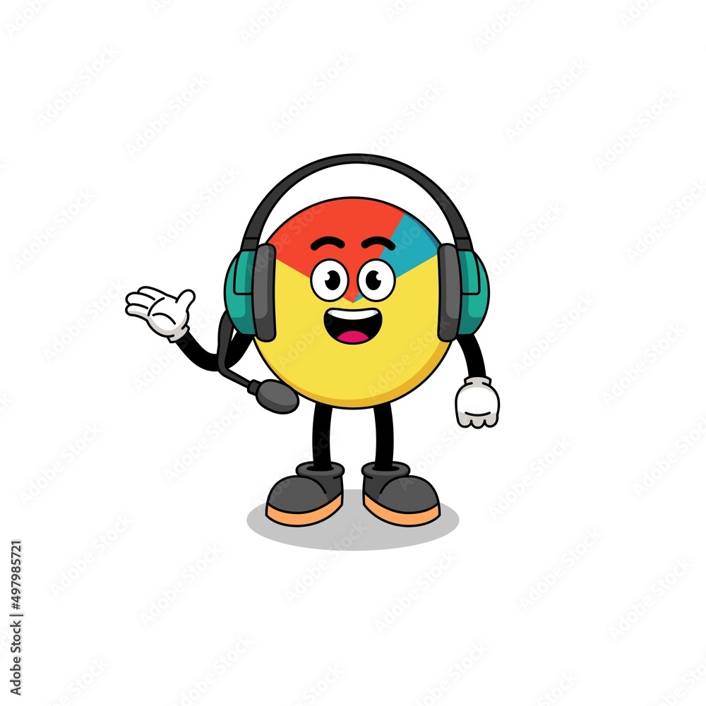 Mascot Illustration of chart as a customer services