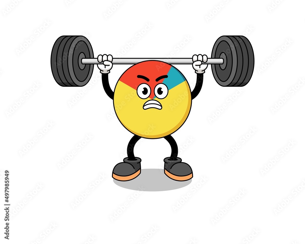 chart mascot cartoon lifting a barbell chart mascot cartoon lifting a barbell