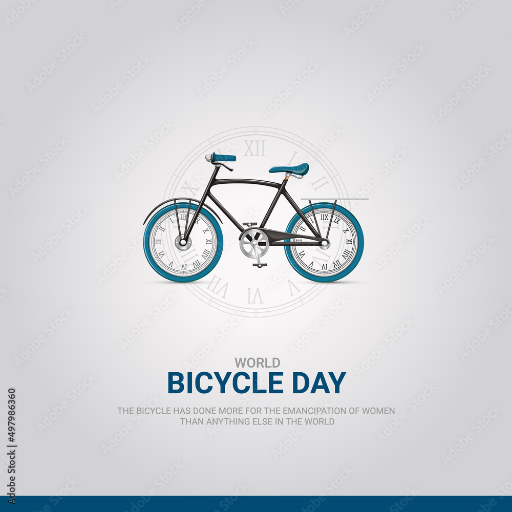 World Bicycle Day, 3rd June. 3D illustration Stock Vector Adobe Stock