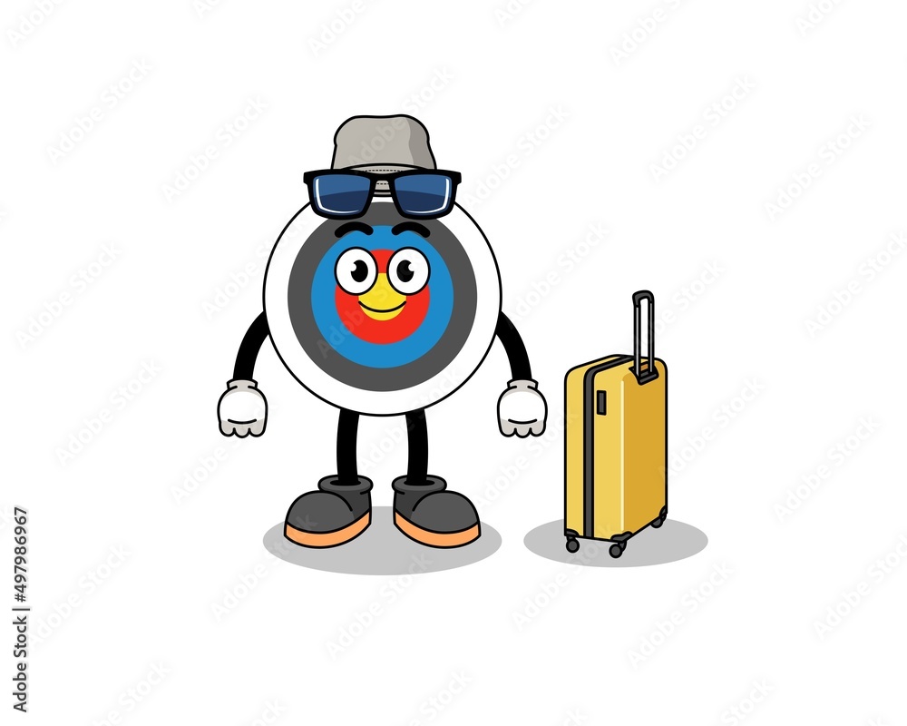 Fototapeta premium archery target mascot doing vacation