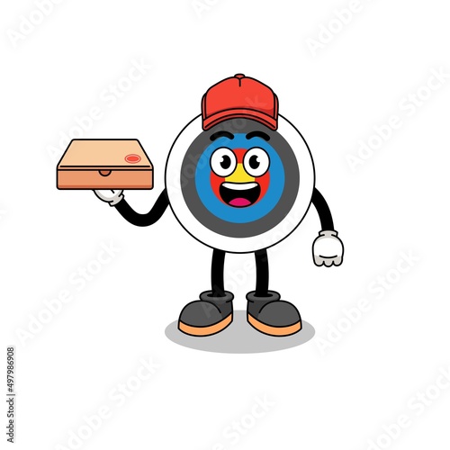 archery target illustration as a pizza deliveryman
