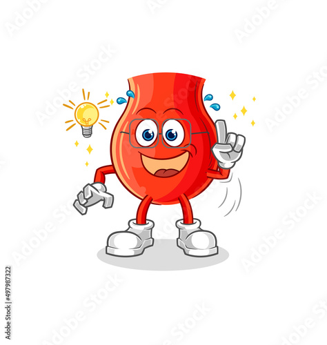 uvula got an idea cartoon. mascot vector