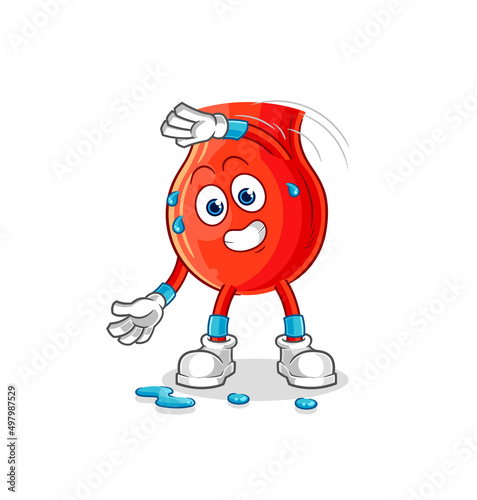 uvula stretching character. cartoon mascot vector