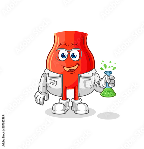 uvula scientist character. cartoon mascot vector