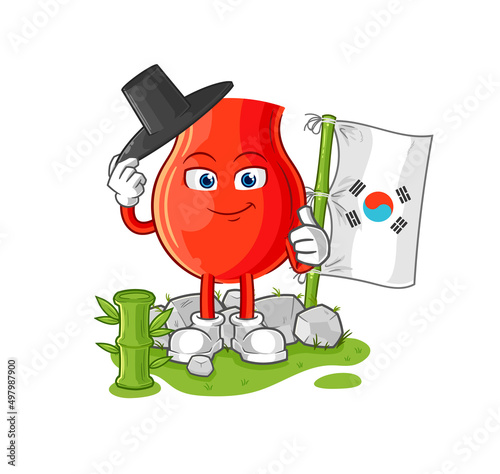 uvula korean character. cartoon mascot vector