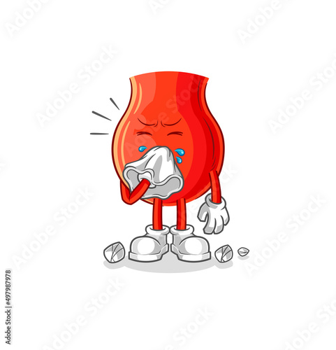 uvula blowing nose character. cartoon mascot vector
