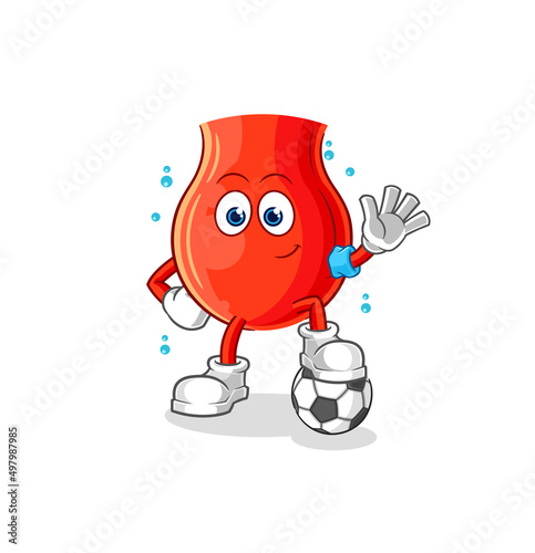 uvula playing soccer illustration. character vector