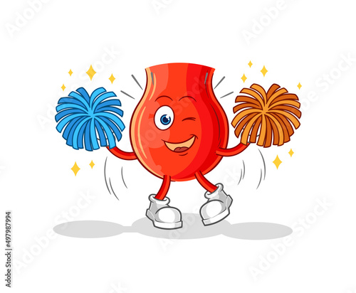 uvula cheerleader cartoon. cartoon mascot vector