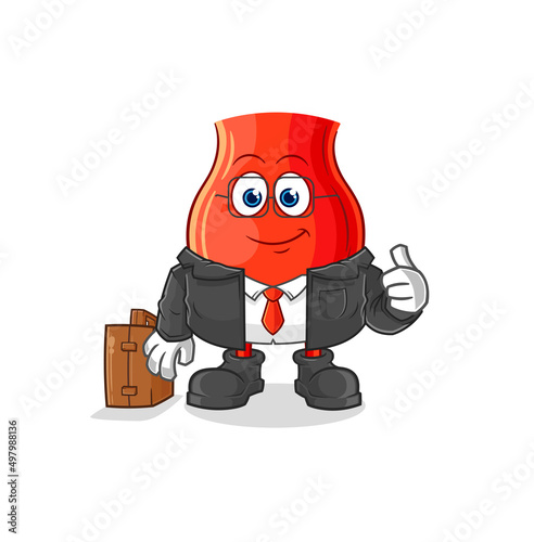 uvula office worker mascot. cartoon vector