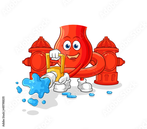 uvula firefighter vector. cartoon character