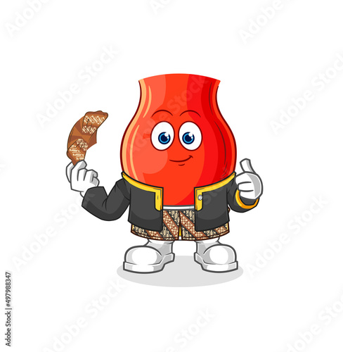 uvula Javanese character. cartoon mascot vector