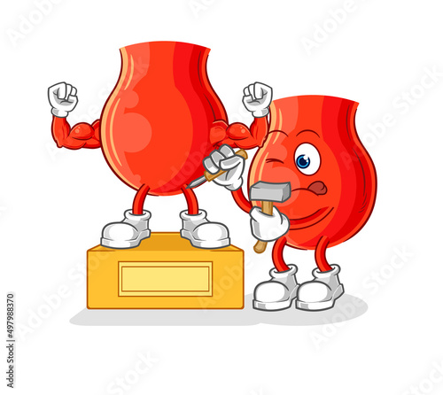 uvula sculptor character. cartoon mascot vector