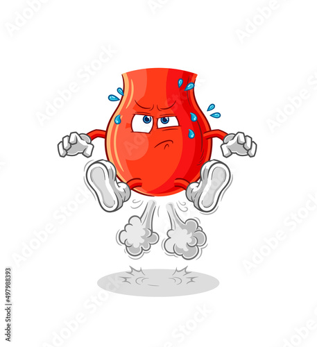 uvula fart jumping illustration. character vector