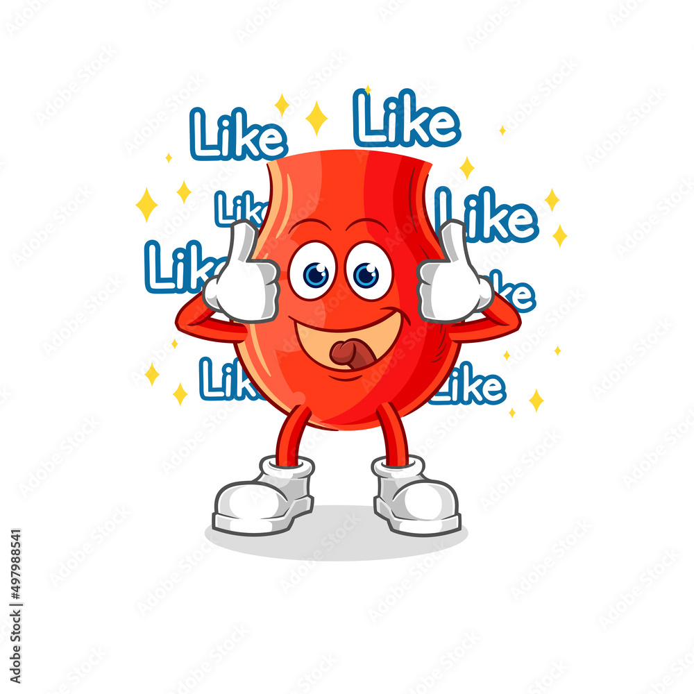 uvula give lots of likes. cartoon vector uvula give lots of likes. cartoon vector