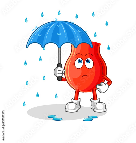 uvula holding an umbrella illustration. character vector