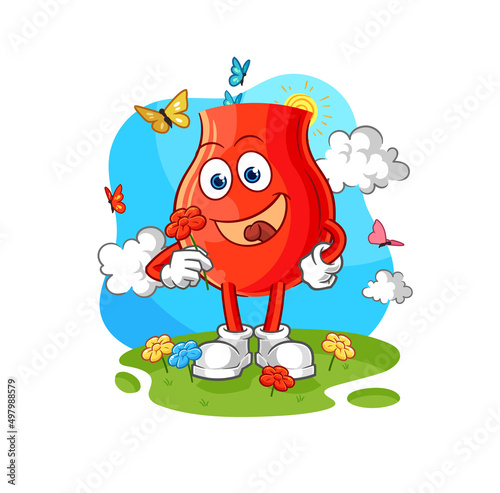 uvula pick flowers in spring. character vector