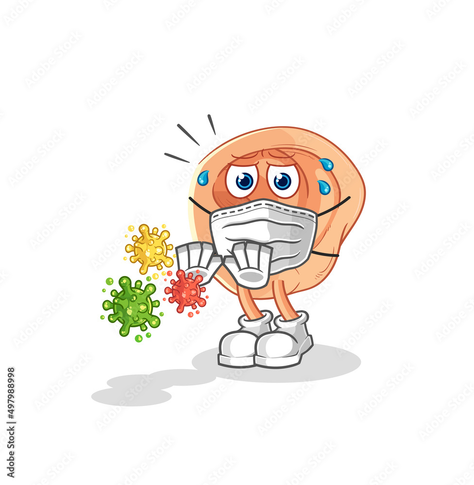 Obraz premium ear refuse viruses cartoon. cartoon mascot vector