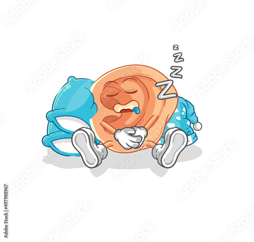 ear sleeping character. cartoon mascot vector