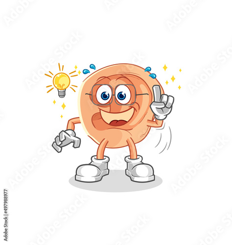 ear got an idea cartoon. mascot vector