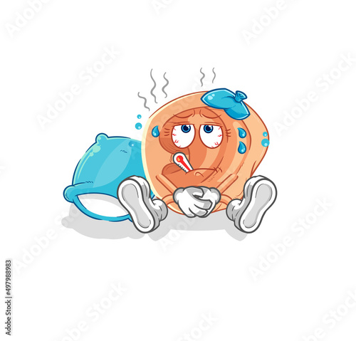 ear sick vector. cartoon character