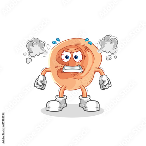 ear very angry mascot. cartoon vector