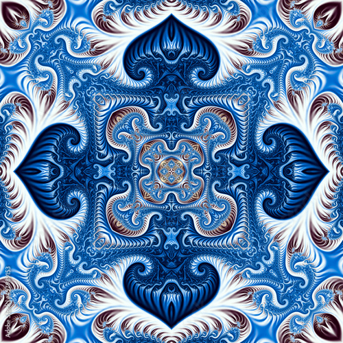 Square seamless fractal patterns. Beautiful bright background.