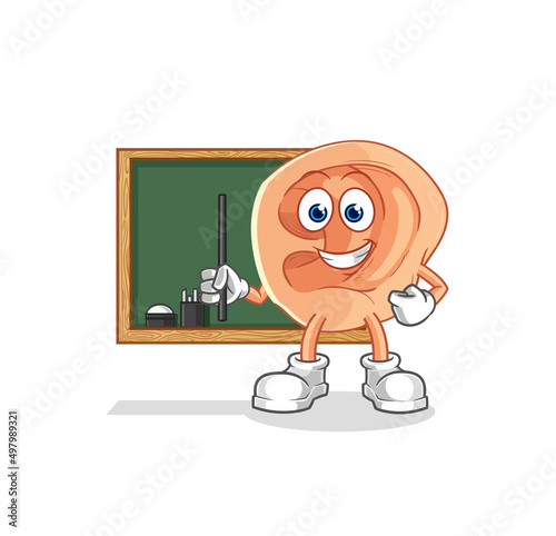ear teacher vector. cartoon character