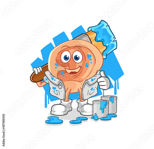ear painter illustration. character vector