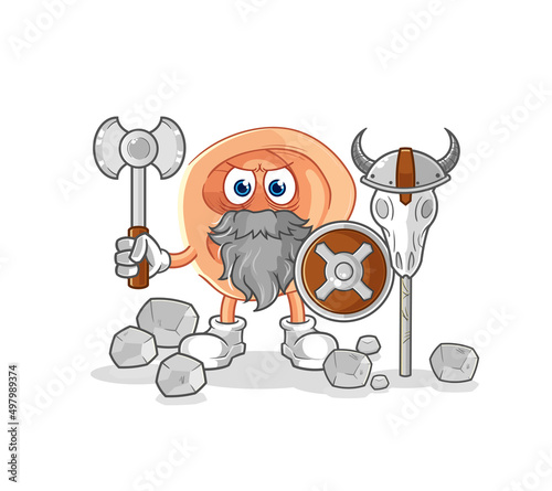 ear viking with an ax illustration. character vector