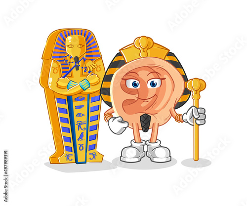 ear ancient egypt cartoon. cartoon mascot vector