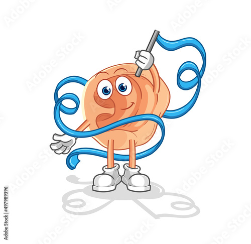 ear Rhythmic Gymnastics mascot. cartoon vector