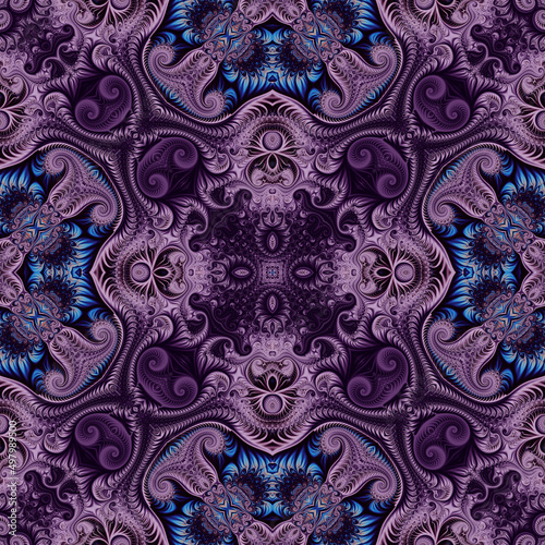 Square seamless fractal patterns. Beautiful bright background.