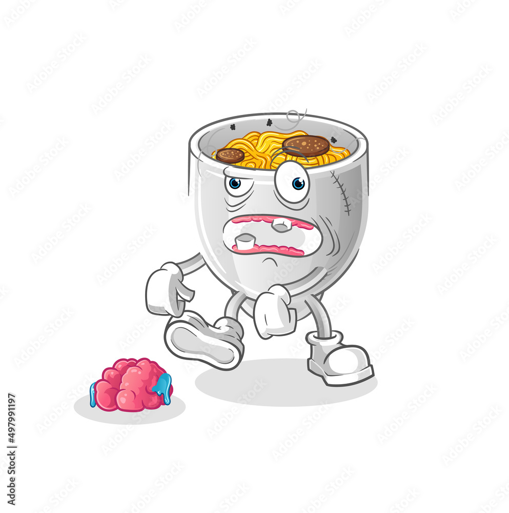 noodle bowl zombie character.mascot vector noodle bowl zombie character.mascot vector