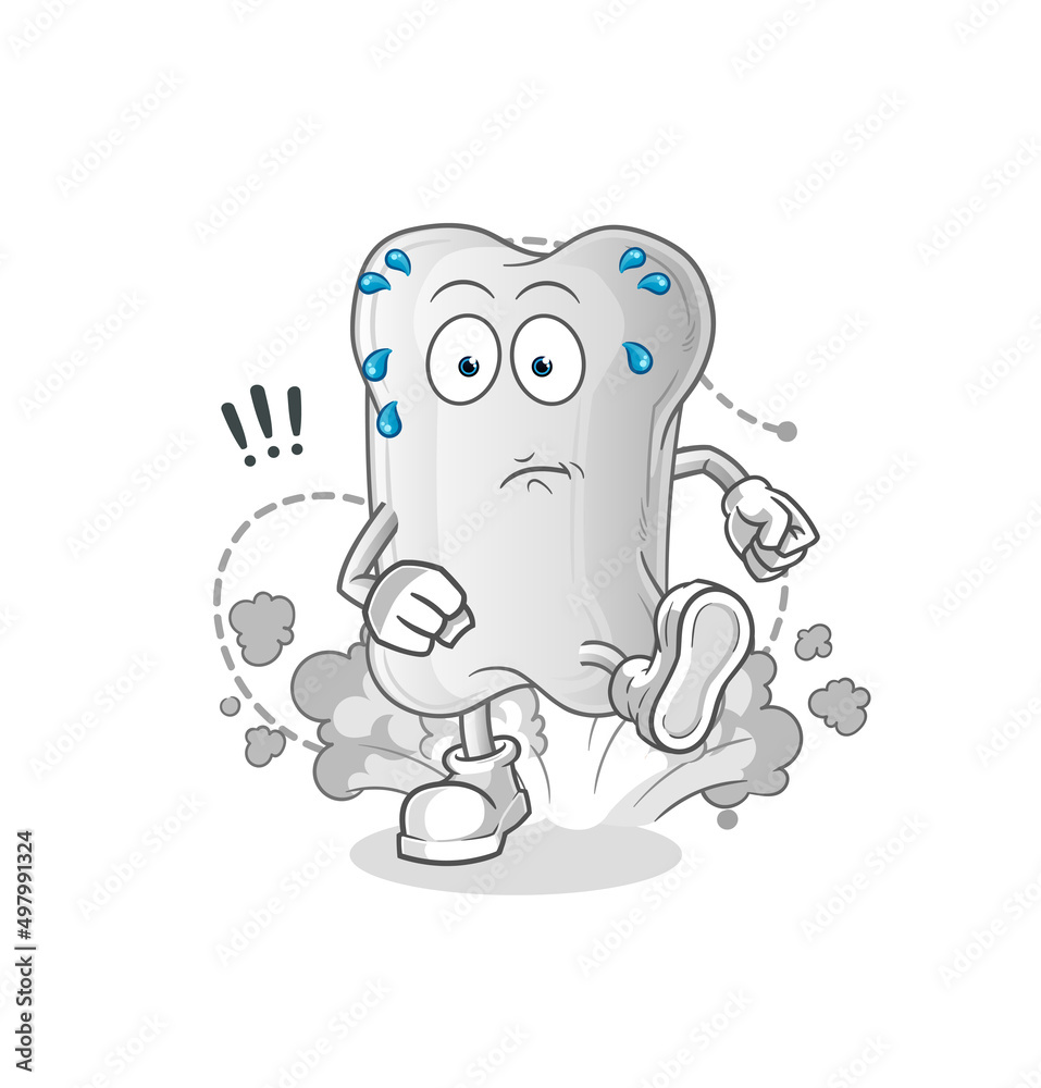 Fototapeta premium dog bone running illustration. character vector
