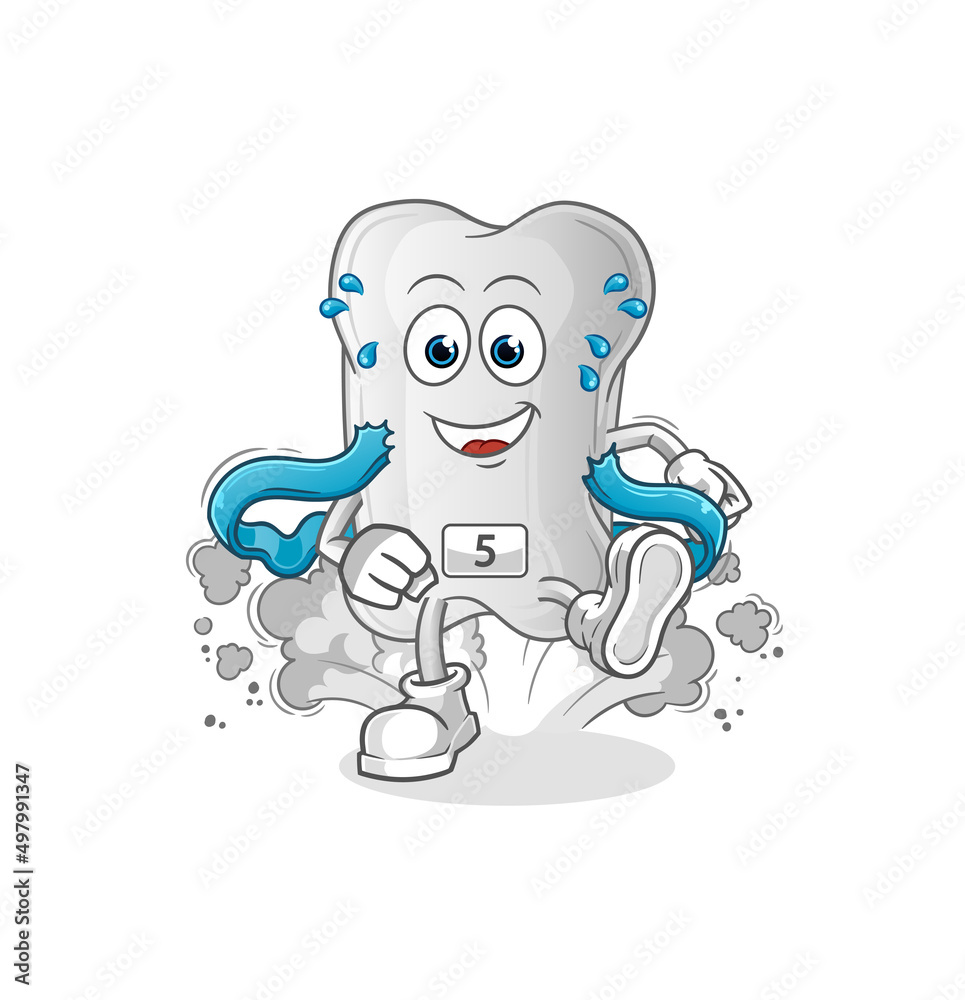 dog bone runner character. cartoon mascot vector dog bone runner character. cartoon mascot vector
