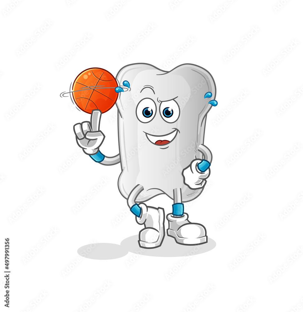 dog bone playing basket ball mascot. cartoon vector dog bone playing basket ball mascot. cartoon vector