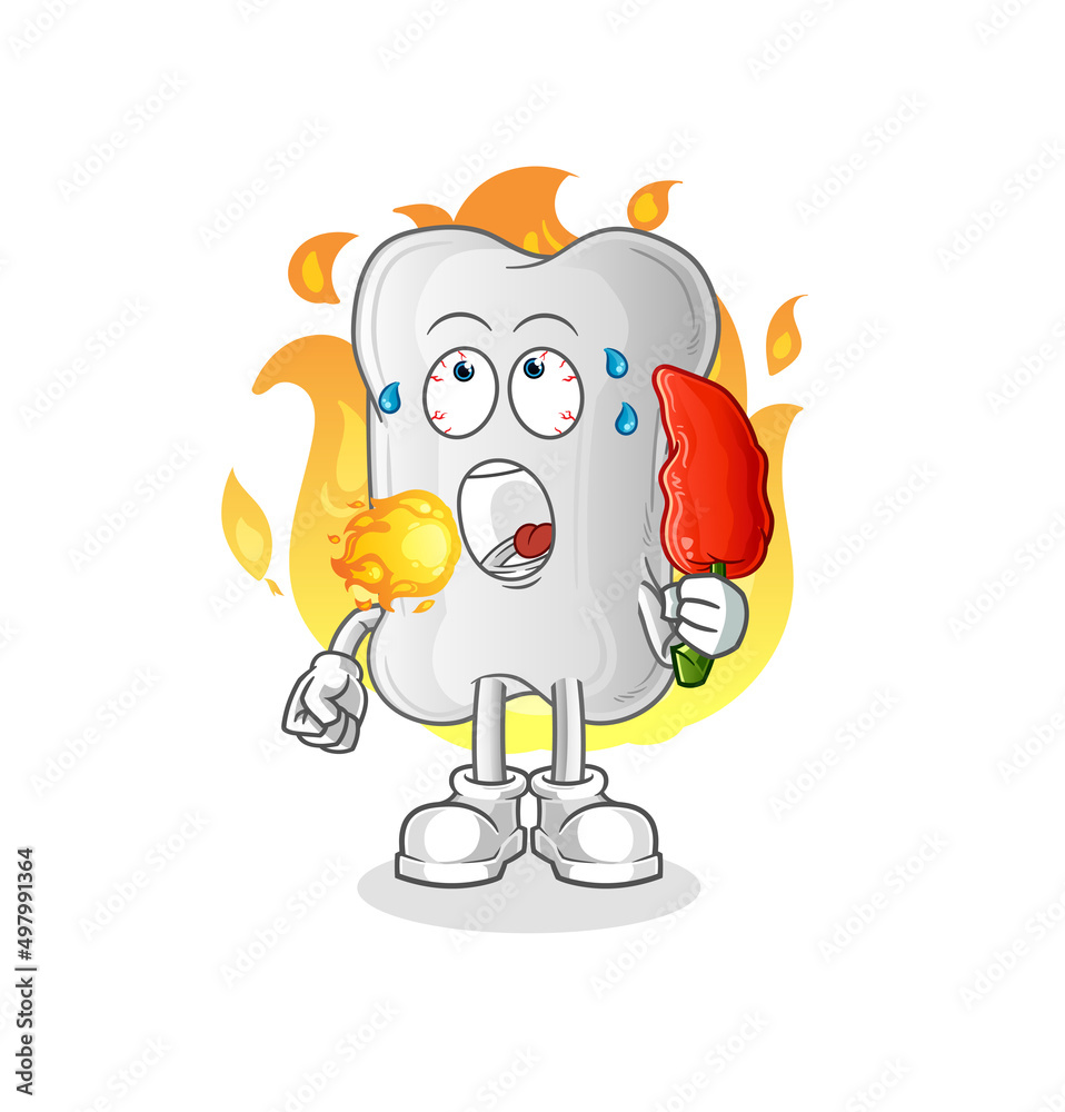 dog bone eat hot chilie mascot. cartoon vector dog bone eat hot chilie mascot. cartoon vector