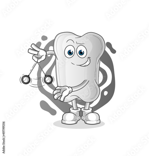 dog bone hypnotizing cartoon. cartoon mascot vector