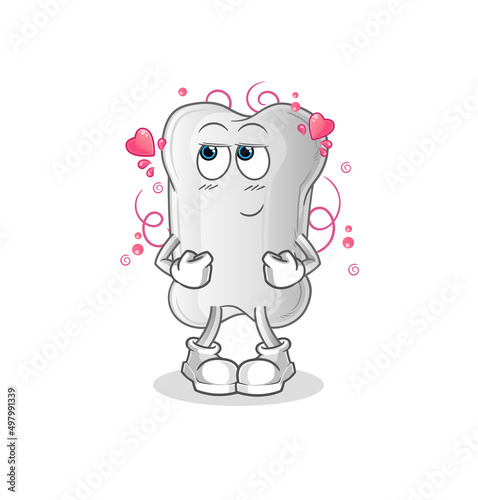 dog bone shy vector. cartoon character