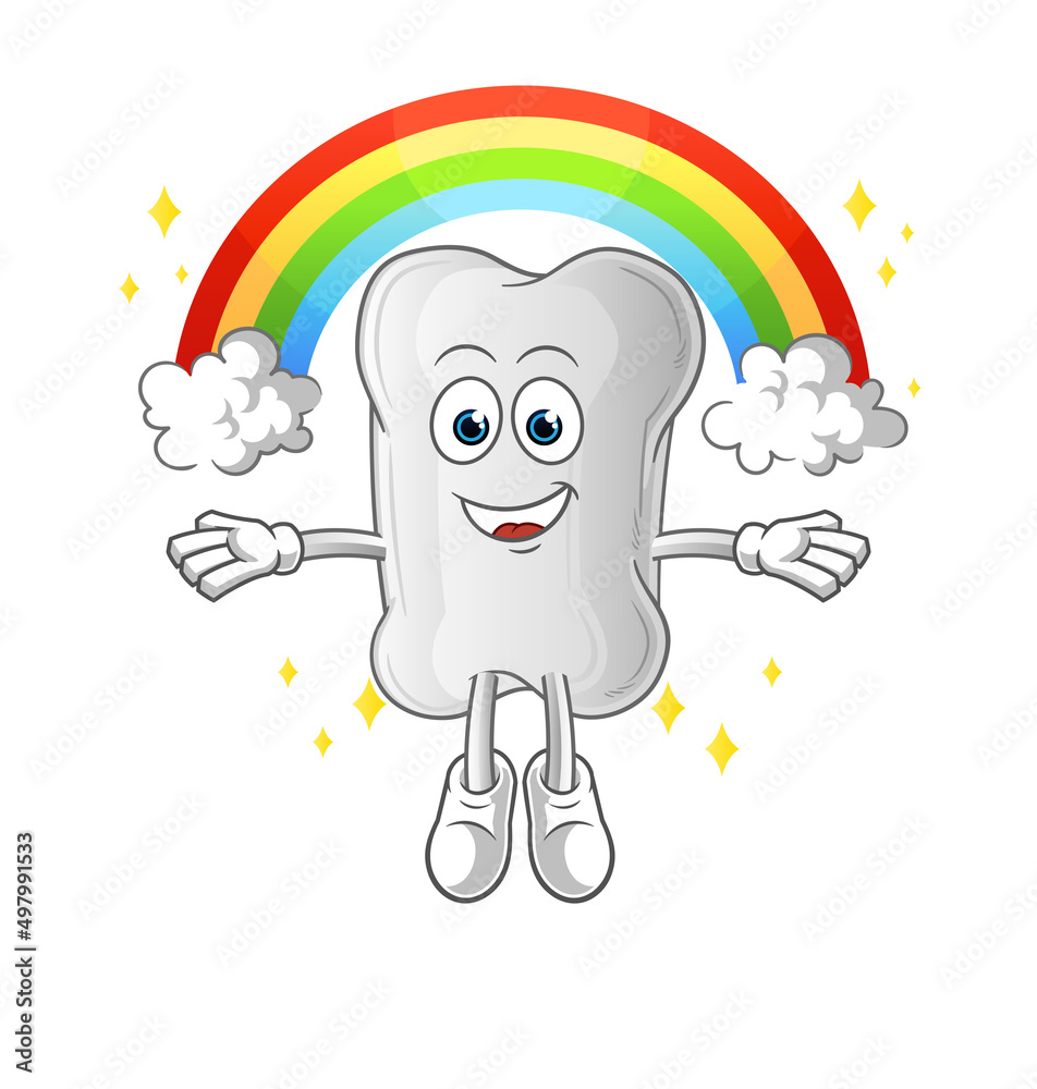 dog bone with a rainbow. cartoon vector dog bone with a rainbow. cartoon vector