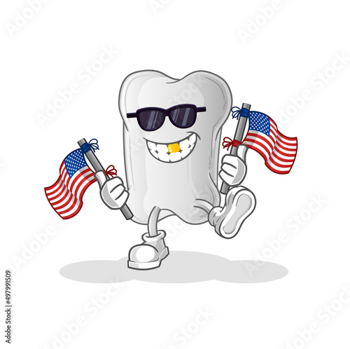 dog bone american youth cartoon mascot vector © dataimasu