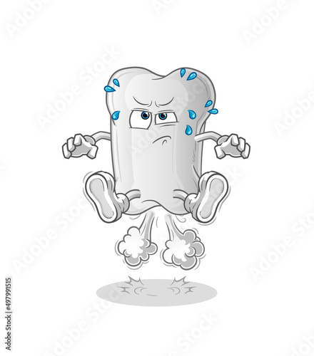 dog bone fart jumping illustration. character vector