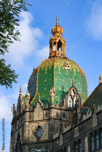 Photography Ornate domed tile roof of the Museum of Applied Arts in Budapest, built in 1896