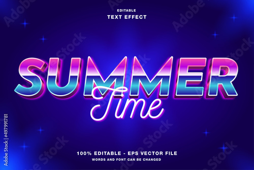 Summer Time Retro Wave 3D Editable Text Effect