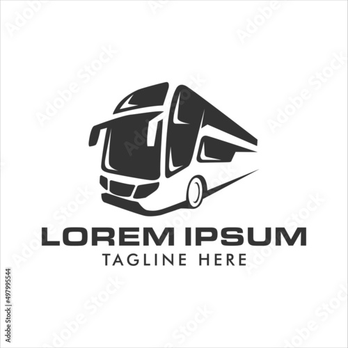 Bus logo. Fit for bus logo, travel, or transportation logo. Vector illustration flat color style