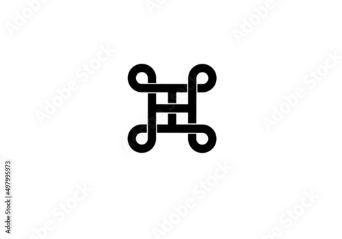 hh h initial letter logo isolated on white background